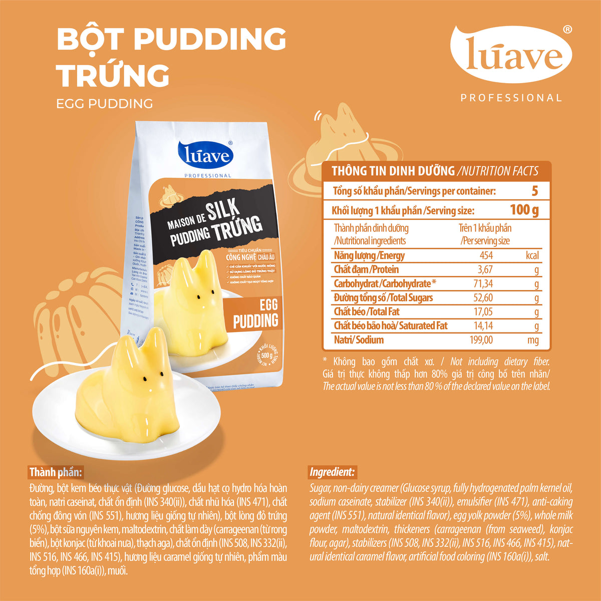 Bột Pudding Trứng Maison De Silk Lúave 500gr