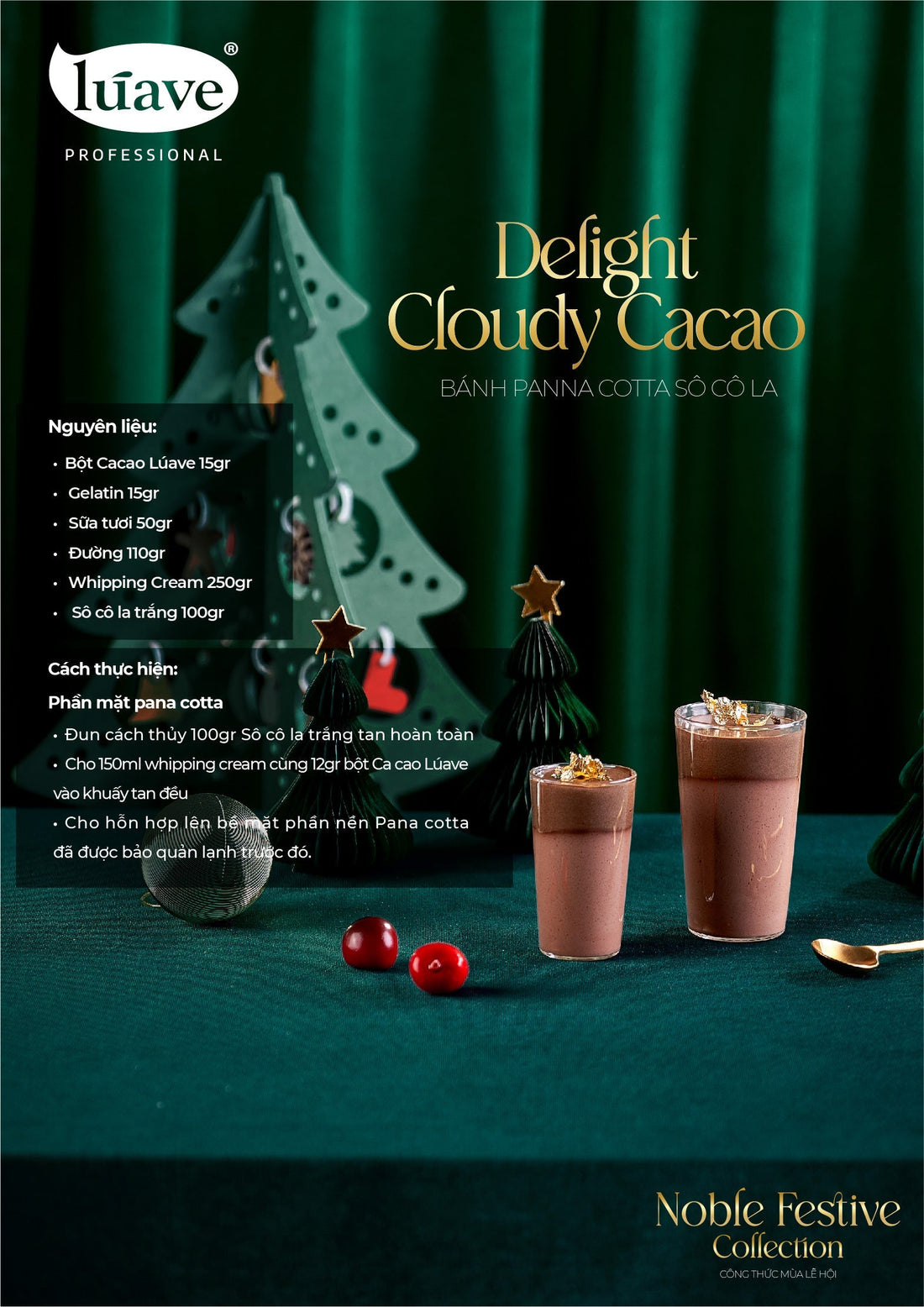 CÔNG THỨC PHA CHẾ BÁNH PANNA COTTA SÔ CÔ LA