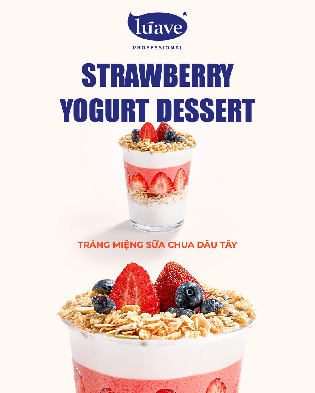 CÔNG THỨC PHA CHẾ TRÁNG MIỆNG SỮA CHUA DÂU TÂY
