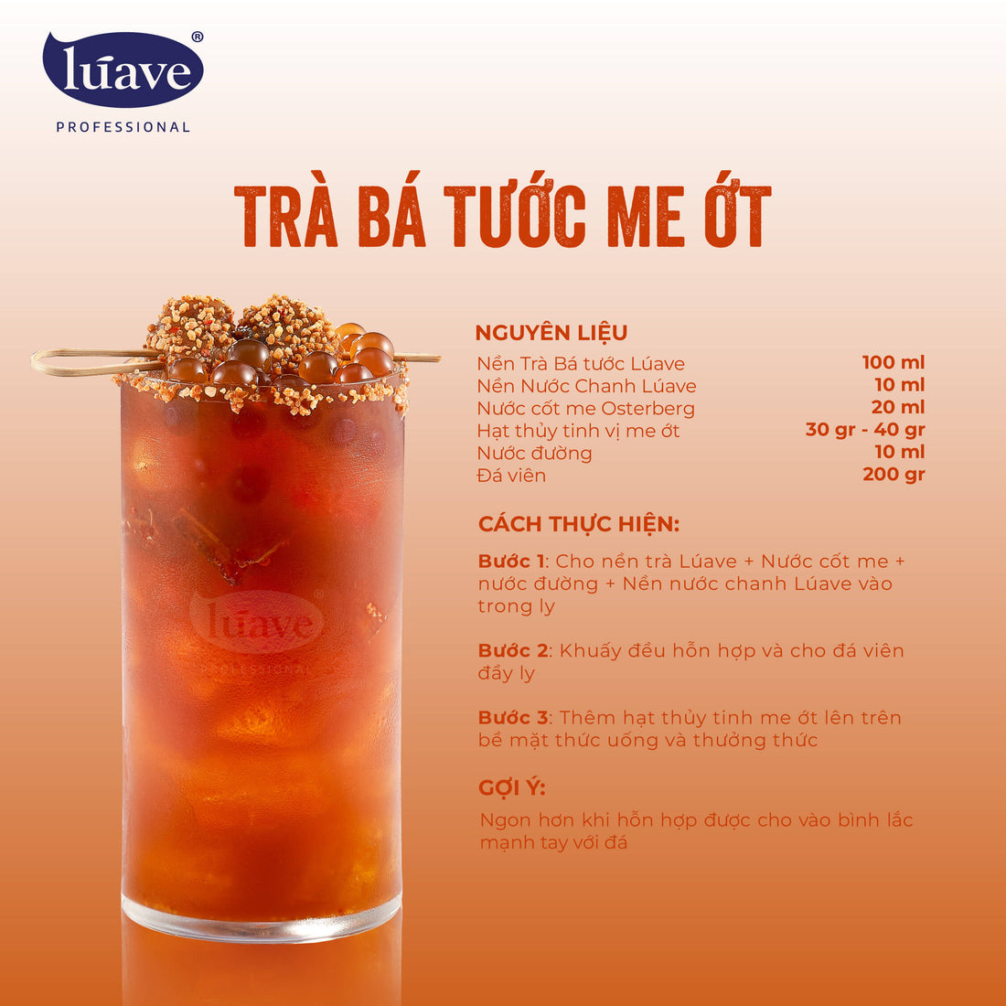 CÔNG THỨC PHA CHẾ TRÀ BÁ TƯỚC ME ỚT