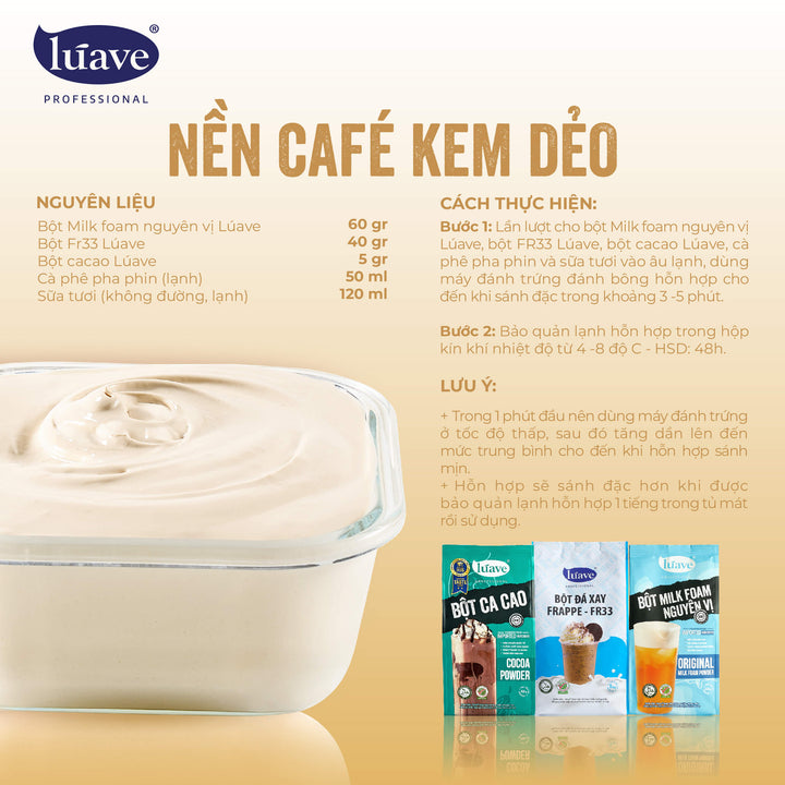 CÔNG THỨC PHA CHẾ NỀN CÀ PHÊ KEM DẺO