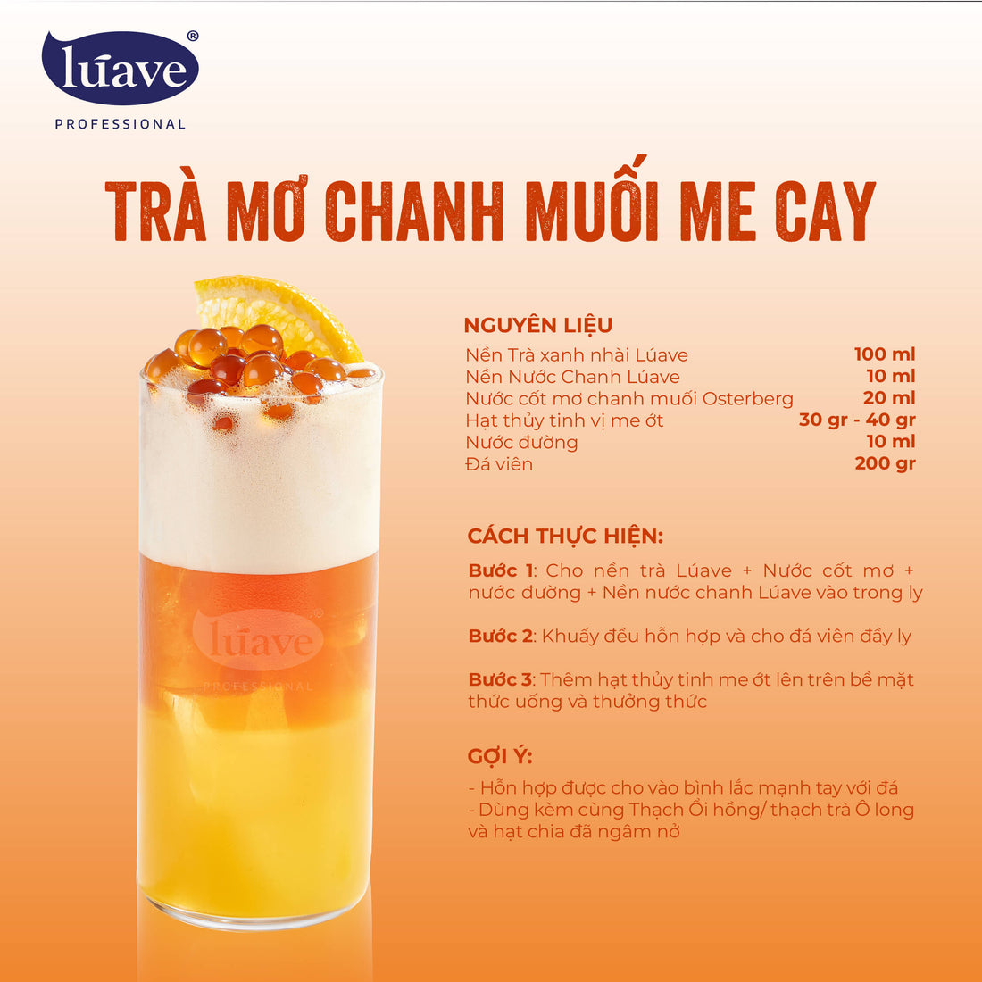 CÔNG THỨC PHA CHẾ TRÀ MƠ CHANH MUỐI ME CAY