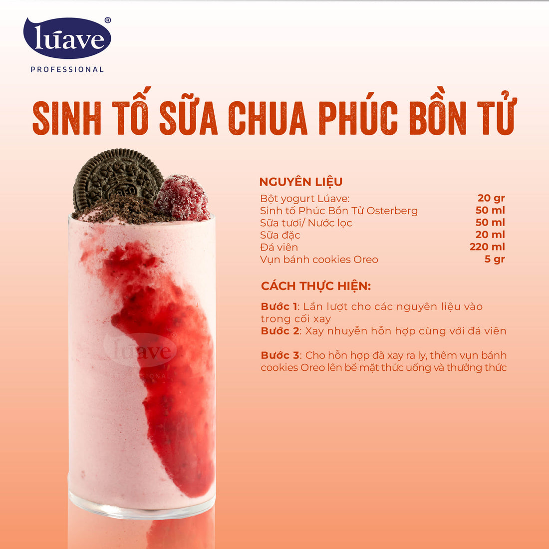 CÔNG THỨC PHA CHẾ SINH TỐ SỮA CHUA PHÚC BỒN TỬ