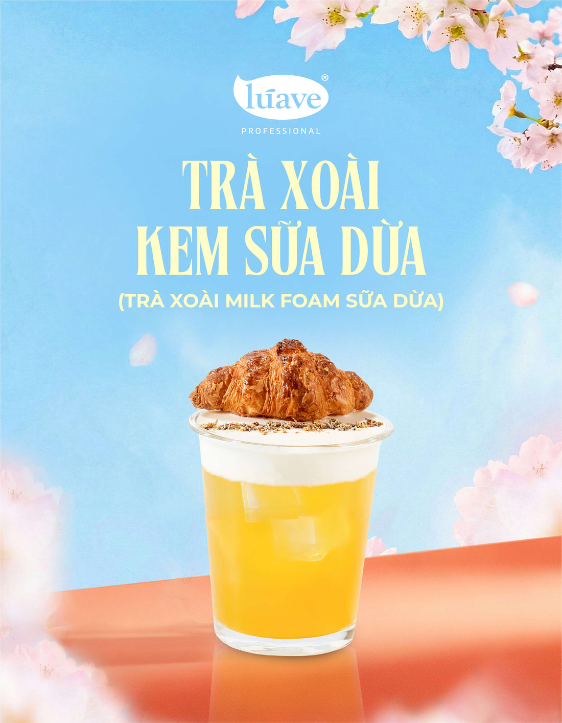 CÔNG THỨC PHA CHẾ TRÀ XOÀI KEM SỮA DỪA