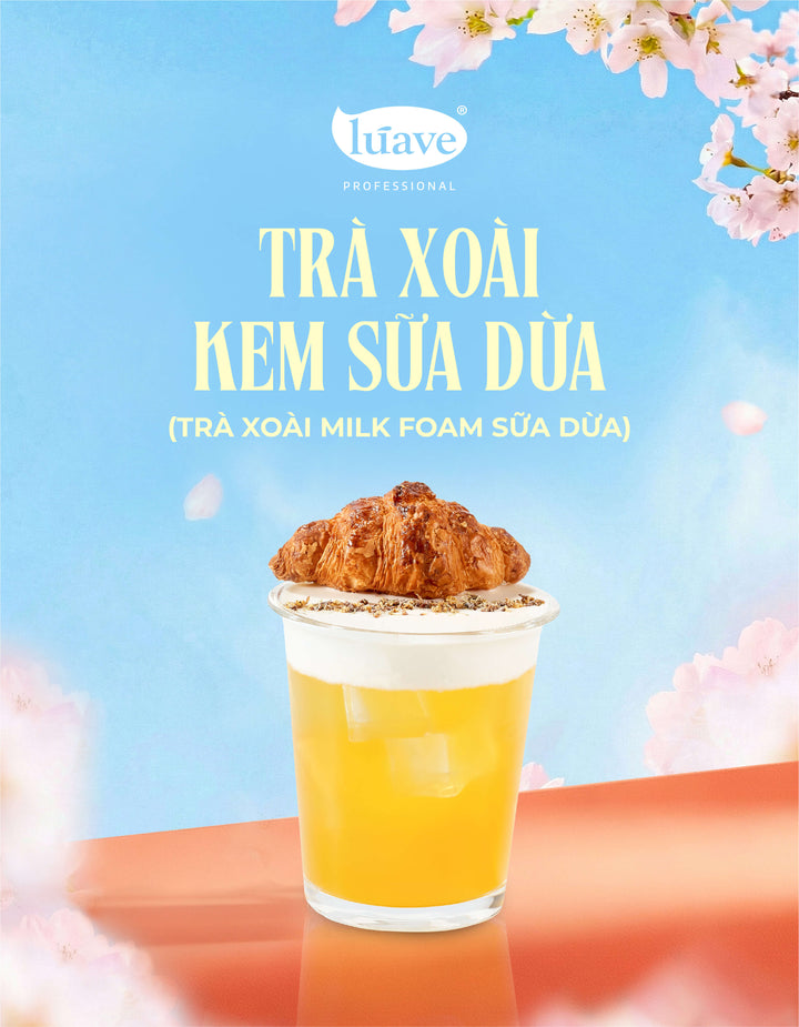 CÔNG THỨC PHA CHẾ TRÀ XOÀI KEM SỮA DỪA