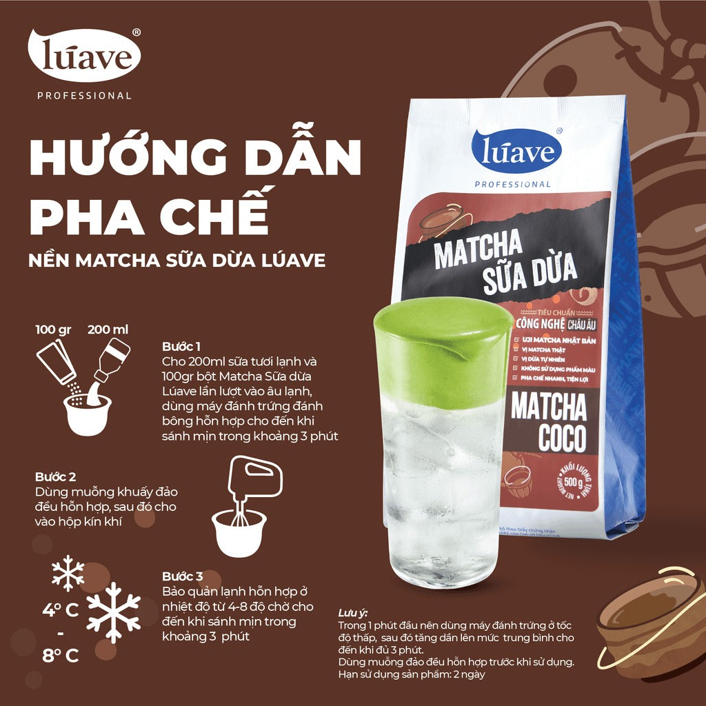 Bột Matcha Sữa Dừa Lúave Professional