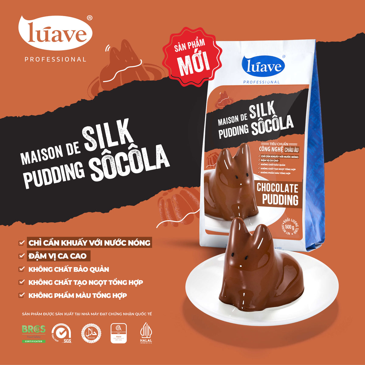Bột Pudding Socola Maison De Silk Lúave 500gr