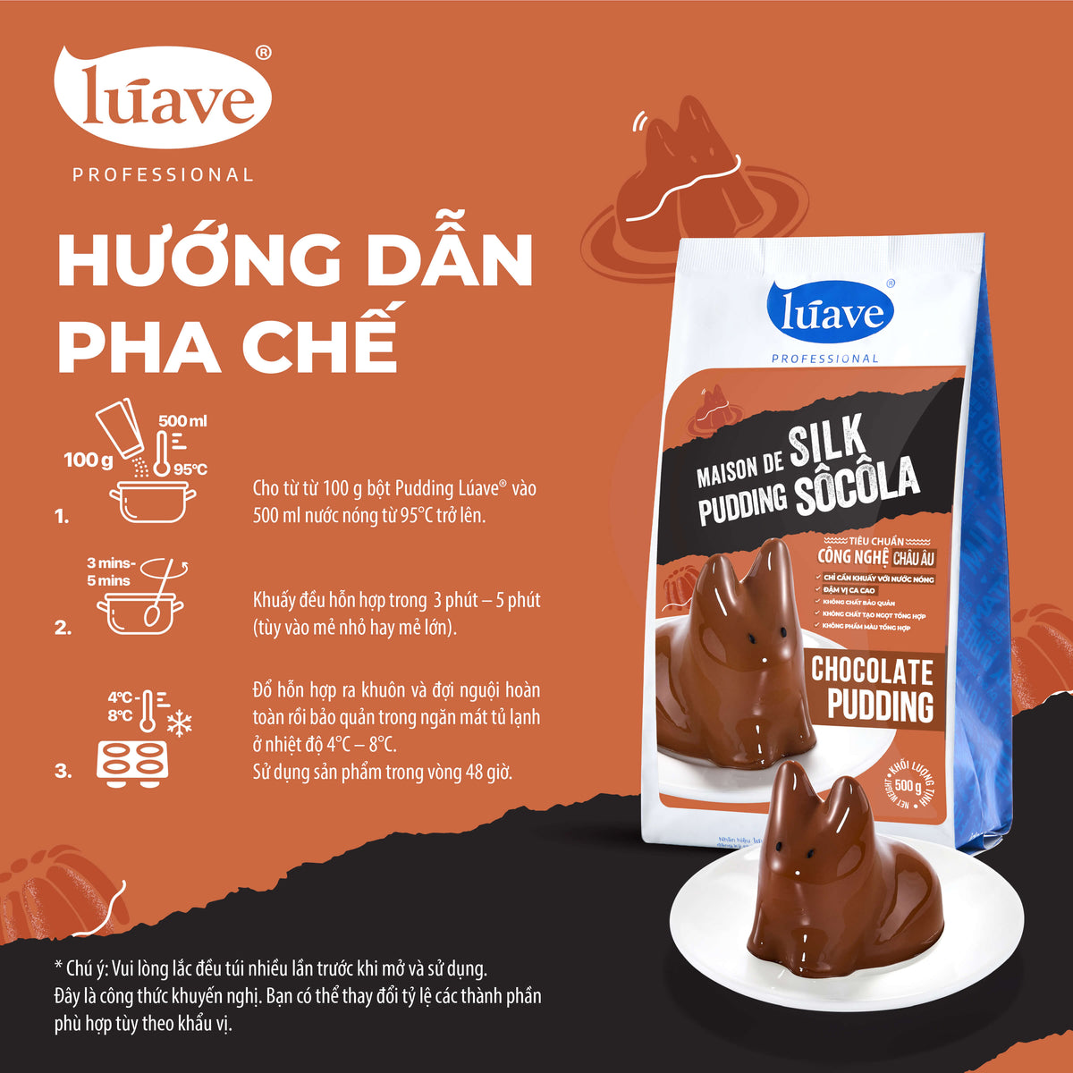 Bột Pudding Socola Maison De Silk Lúave 500gr