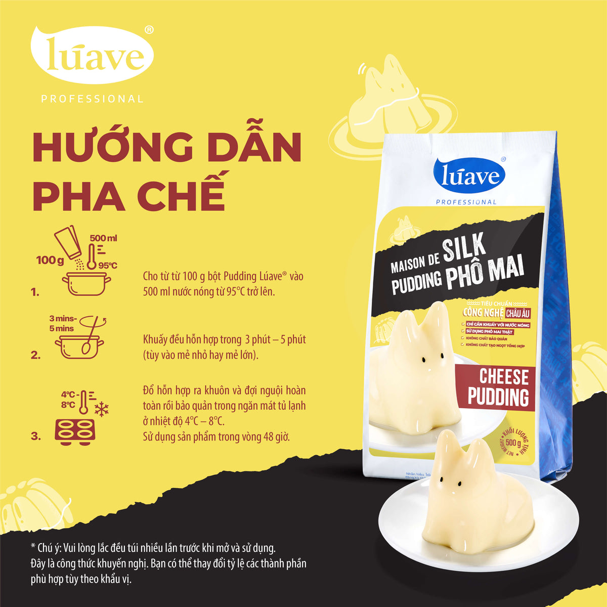 Bột Pudding Phô Mai Maison De Silk Lúave 500gr