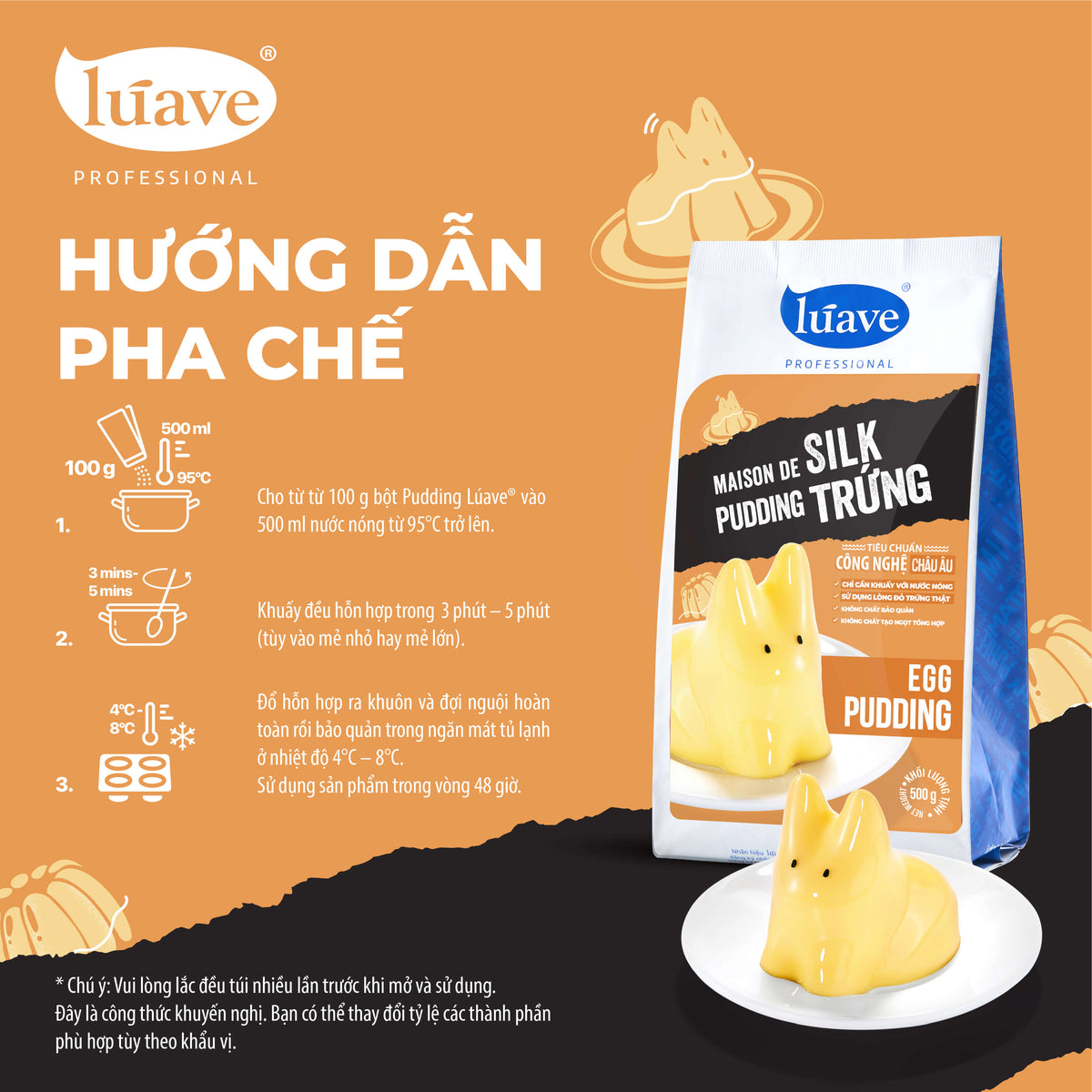 Bột Pudding Trứng Maison De Silk Lúave 500gr