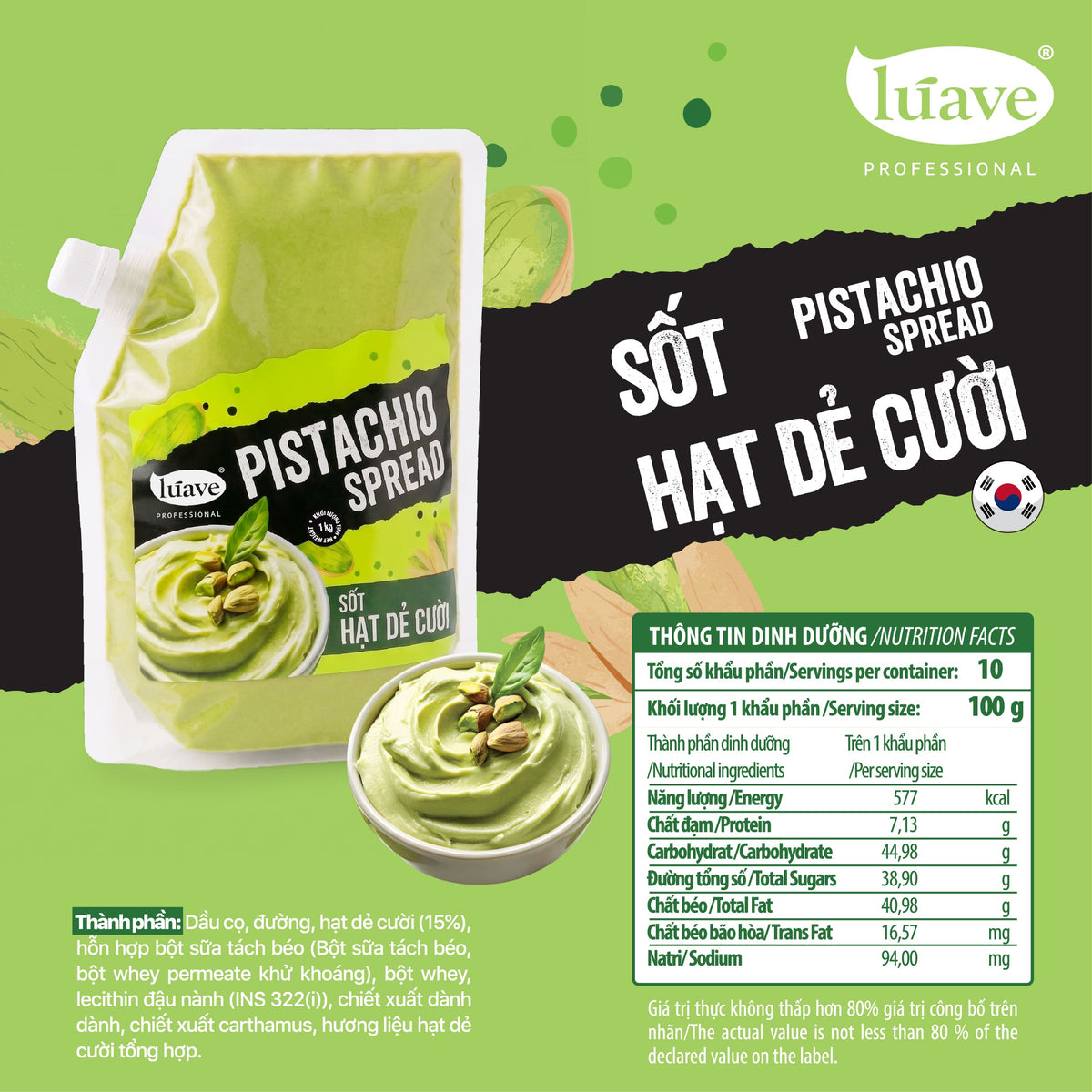 Sốt Hạt Dẻ Cười Lúave Professional