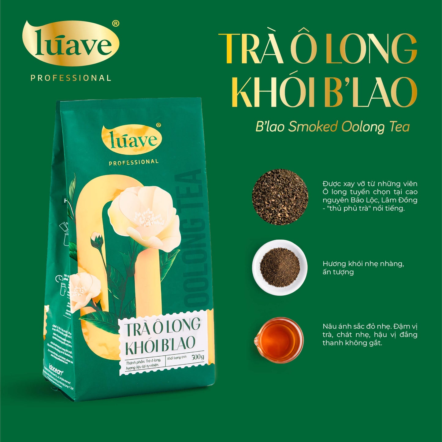 Trà Oolong Khói B'Lao 500gr Lúave Professional