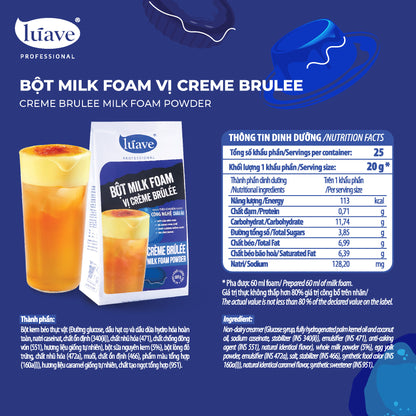 Bột Milk Foam Creme Brulee Lúave Professional