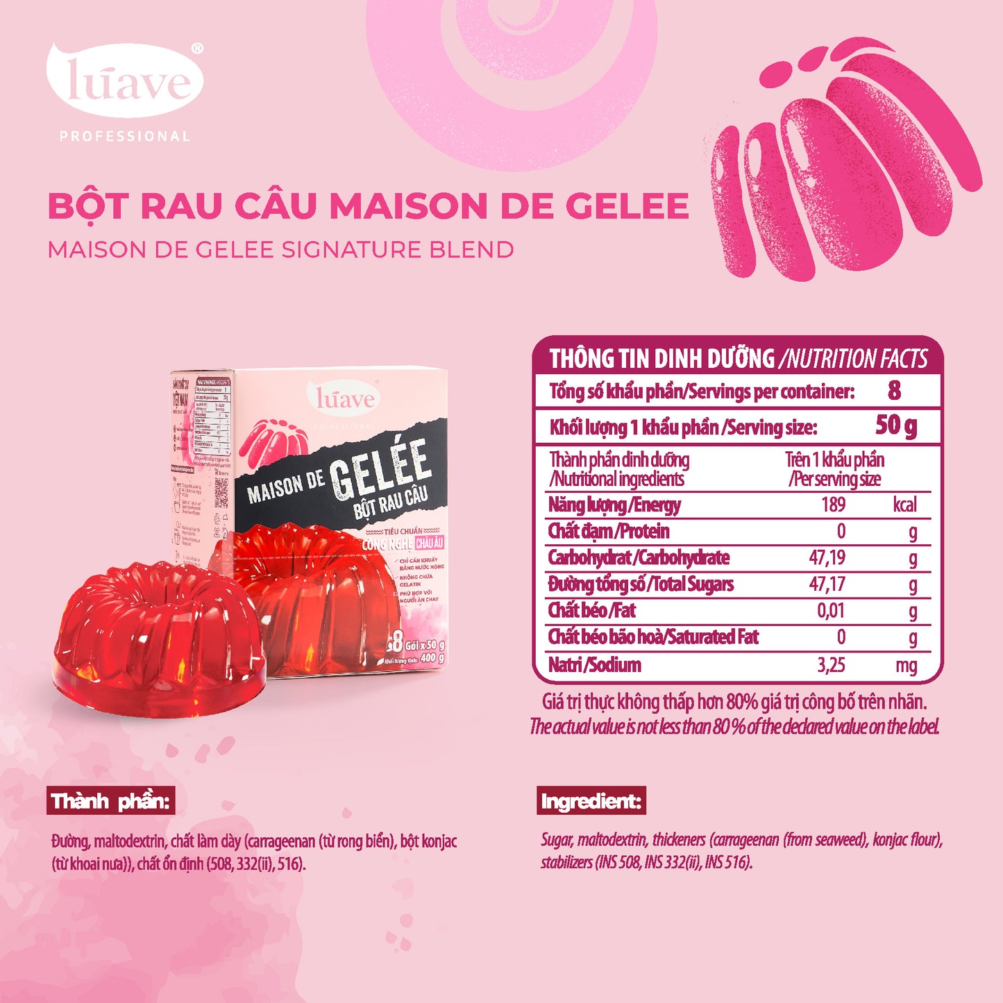 Bột rau câu Lúave Professional
