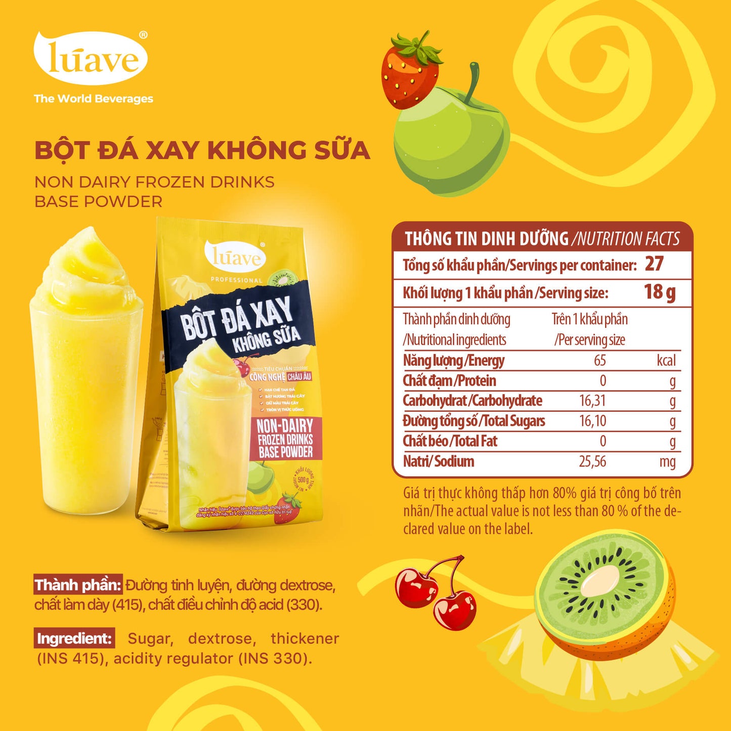 Bột đá xay không sữa Lúave Professional