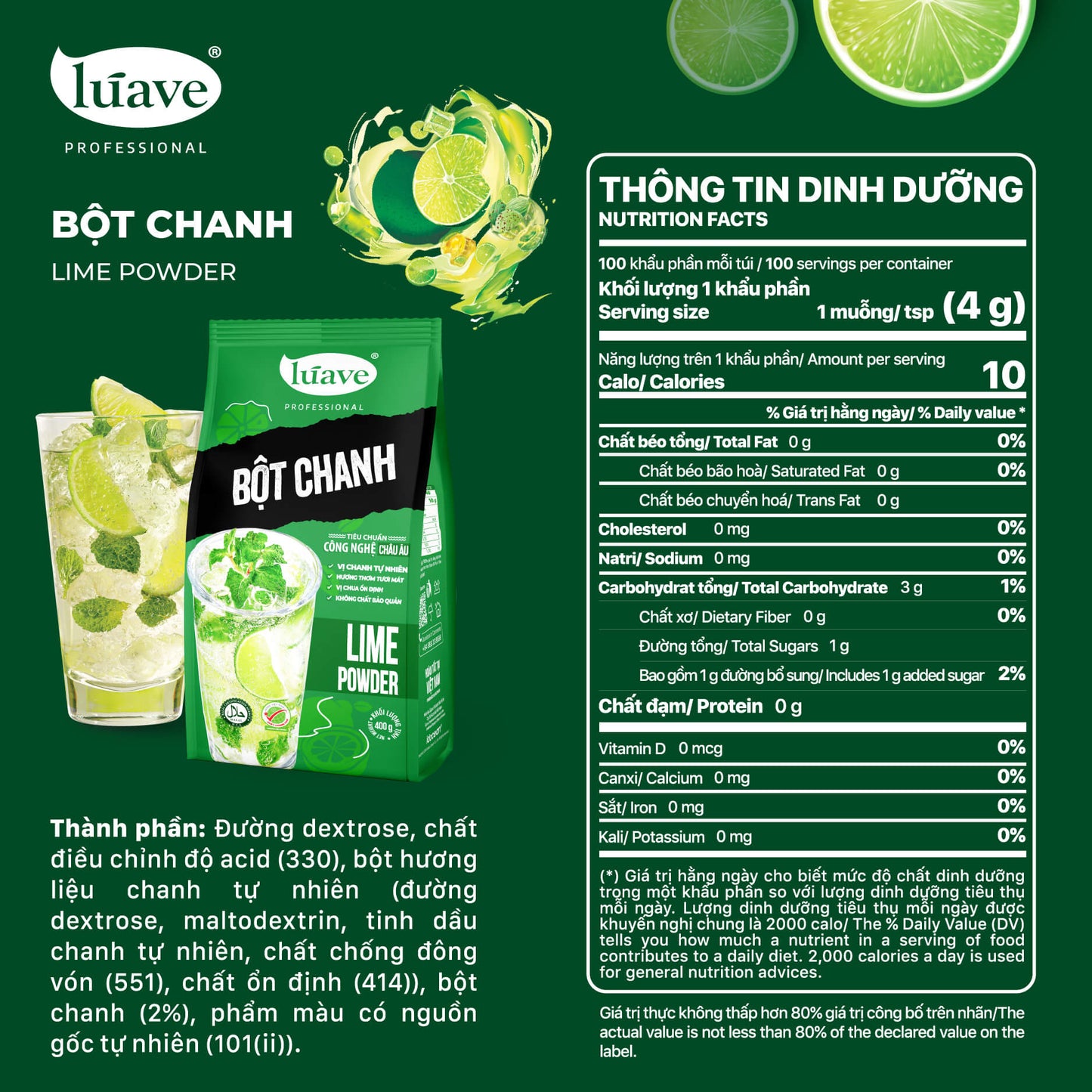 Bột chanh Lúave Professional