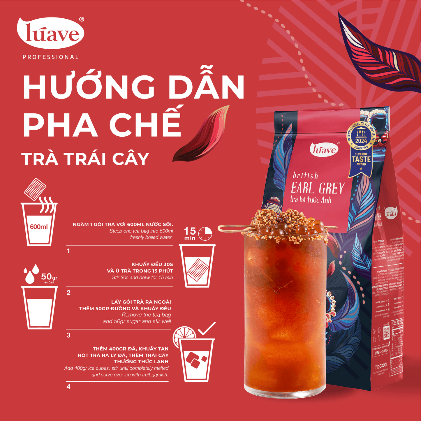 Trà Bá tước Anh Quốc (British Earl Grey Tea) Lúave Professional