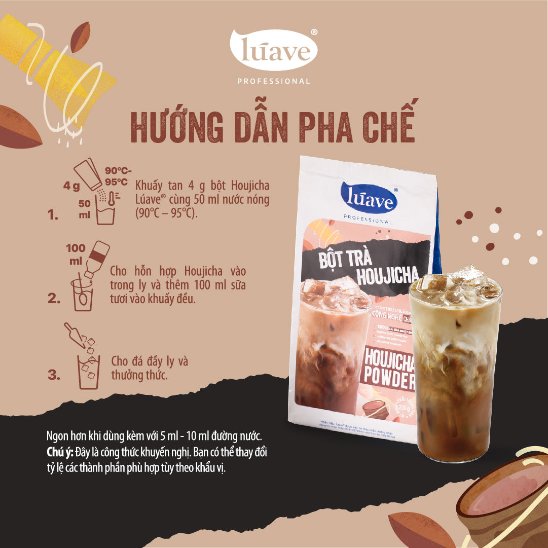 Bột trà Houjicha Lúave Professional