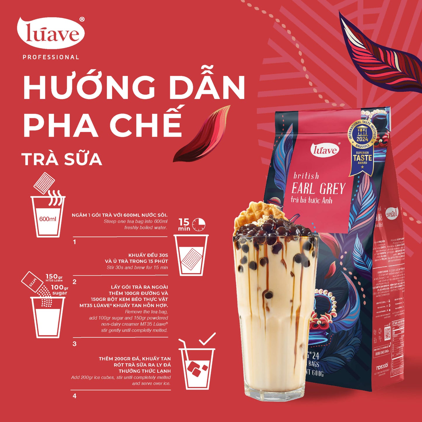 Trà Bá tước Anh Quốc (British Earl Grey Tea) Lúave Professional