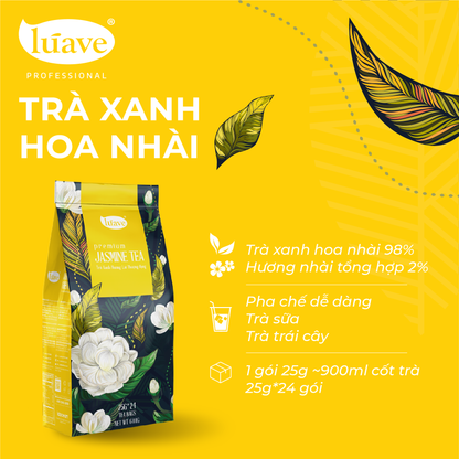Trà Xanh Hoa Nhài Thượng Hạng (Premium Jasmine Green Tea) - Lúave Professional